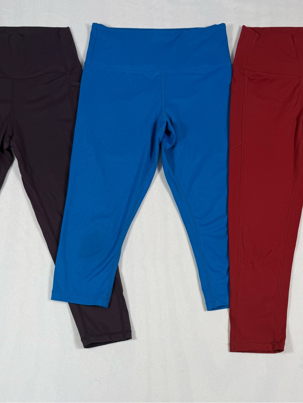 ZYIA Leggings Trio - Bright Blue, Maroon & Dark Plum